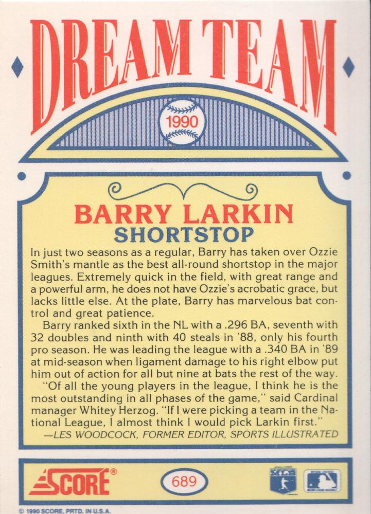 Barry Larkin  baseball card collectible - Main Image 2
