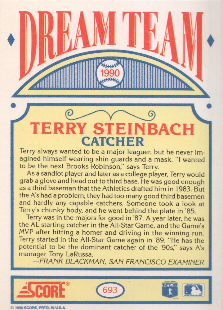 Terry Steinbach  baseball card collectible - Main Image 2