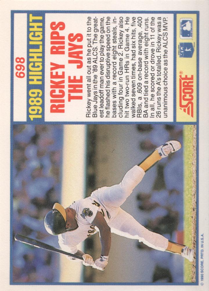 Rickey Henderson  baseball card collectible - Main Image 2