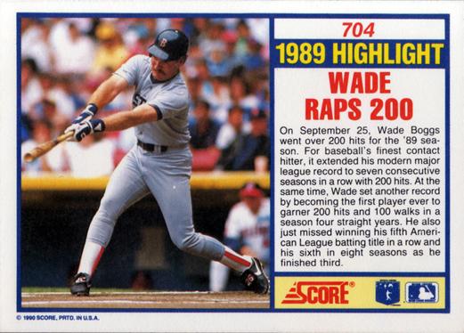 Wade Boggs  baseball card collectible - Main Image 2
