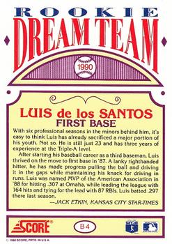 Luis de los Santos  baseball card collectible - Main Image 2