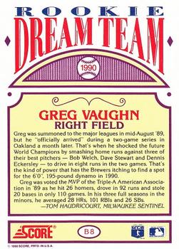 Greg Vaughn  baseball card collectible - Main Image 2