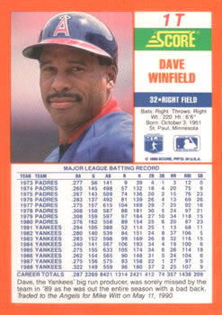 Dave Winfield  baseball card collectible - Main Image 2