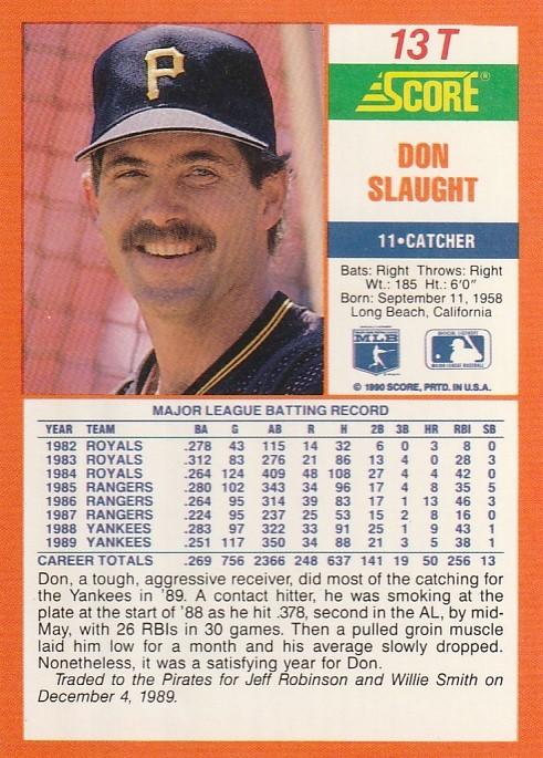 Don Slaught  baseball card collectible - Main Image 2
