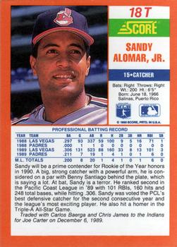 Sandy Alomar, Jr.  baseball card collectible - Main Image 2