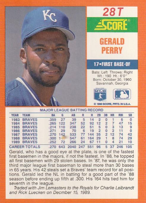Gerald Perry  baseball card collectible - Main Image 2