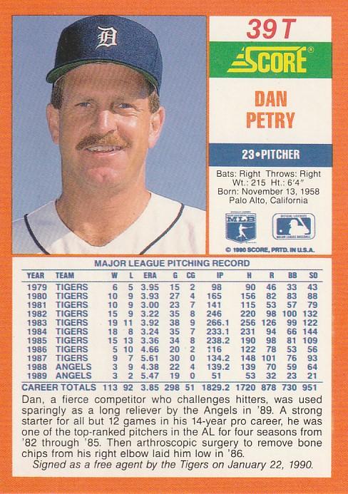 Dan Petry  baseball card collectible - Main Image 2