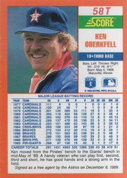 Ken Oberkfell  baseball card collectible - Main Image 2