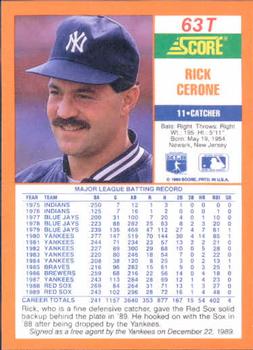 Rick Cerone  baseball card collectible - Main Image 2