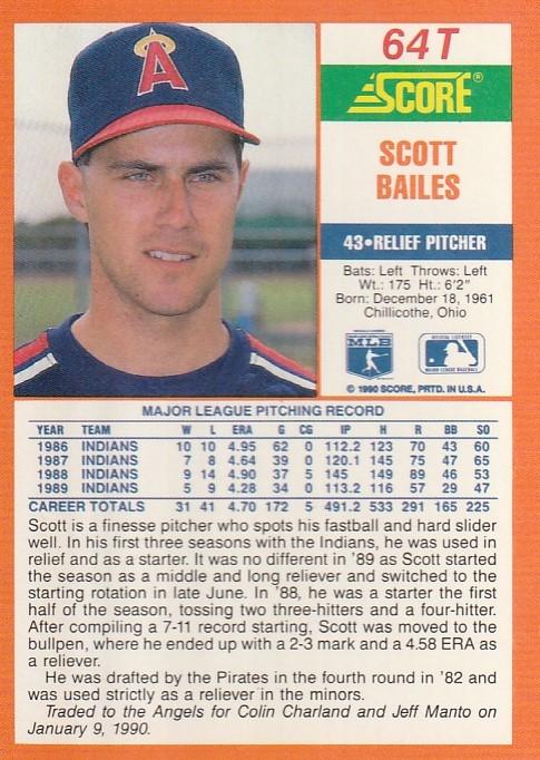 Scott Bailes  baseball card collectible - Main Image 2