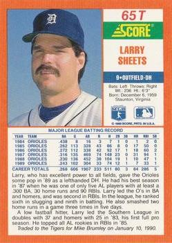 Larry Sheets  baseball card collectible - Main Image 2