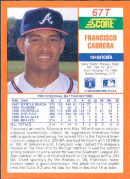 Francisco Cabrera  baseball card collectible - Main Image 2