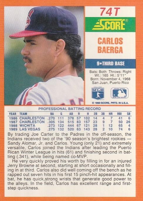 Carlos Baerga  baseball card collectible - Main Image 2