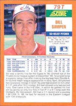Bill Sampen  baseball card collectible - Main Image 2