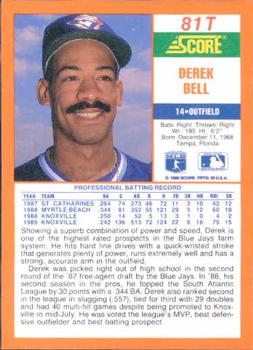 Derek Bell  baseball card collectible - Main Image 2