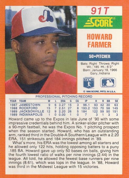 Howard Farmer  baseball card collectible - Main Image 2