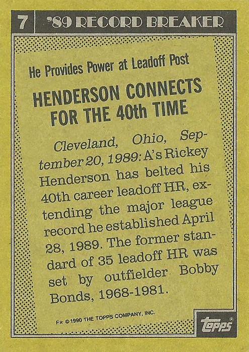 Rickey Henderson  baseball card collectible - Main Image 2