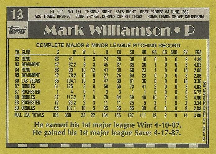 Mark Williamson  baseball card collectible - Main Image 2