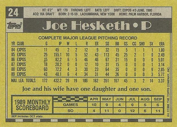 Joe Hesketh  baseball card collectible - Main Image 2