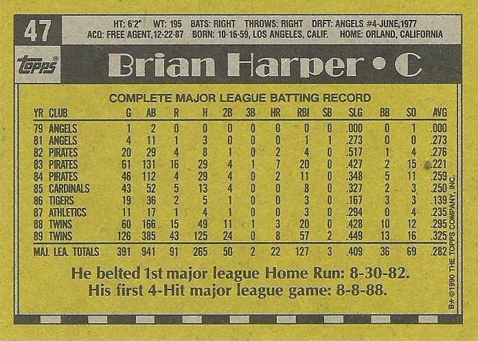 Brian Harper  baseball card collectible - Main Image 2