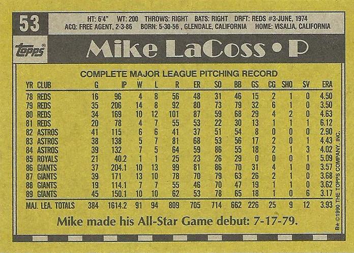 Mike LaCoss  baseball card collectible - Main Image 2