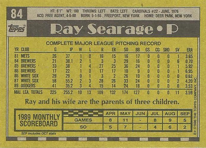 Ray Searage  baseball card collectible - Main Image 2