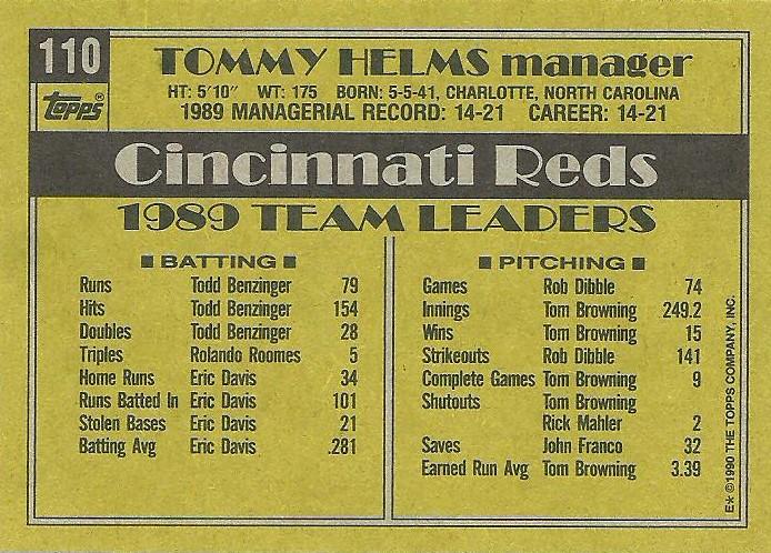 Tommy Helms  baseball card collectible - Main Image 2