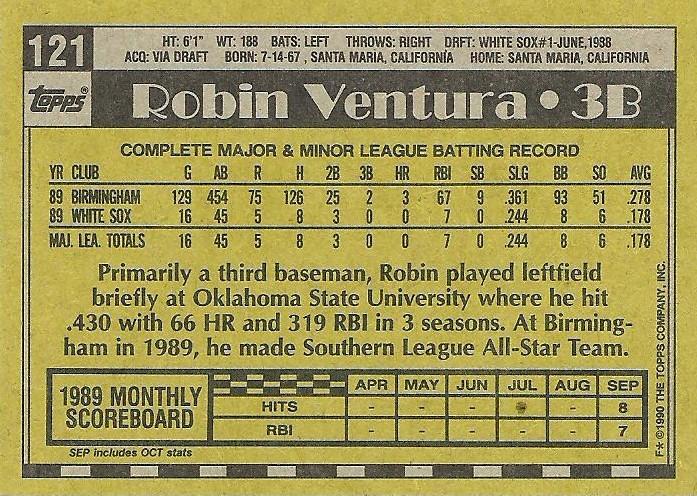 Robin Ventura  baseball card collectible - Main Image 2