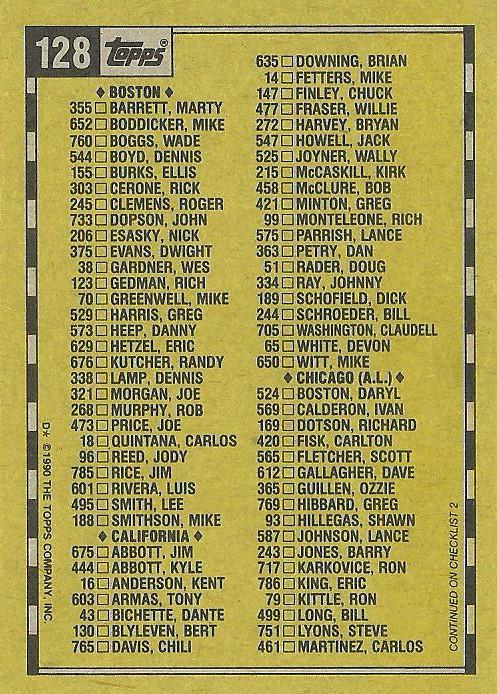 Checklist 1 of 6  baseball card collectible - Main Image 2