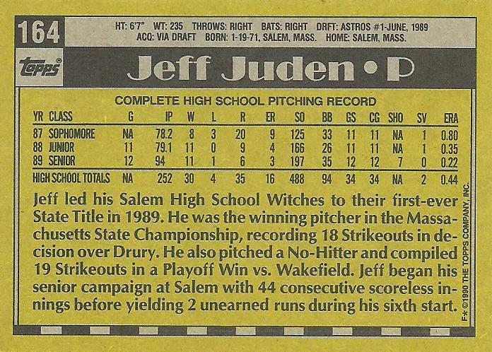 Jeff Juden  baseball card collectible - Main Image 2