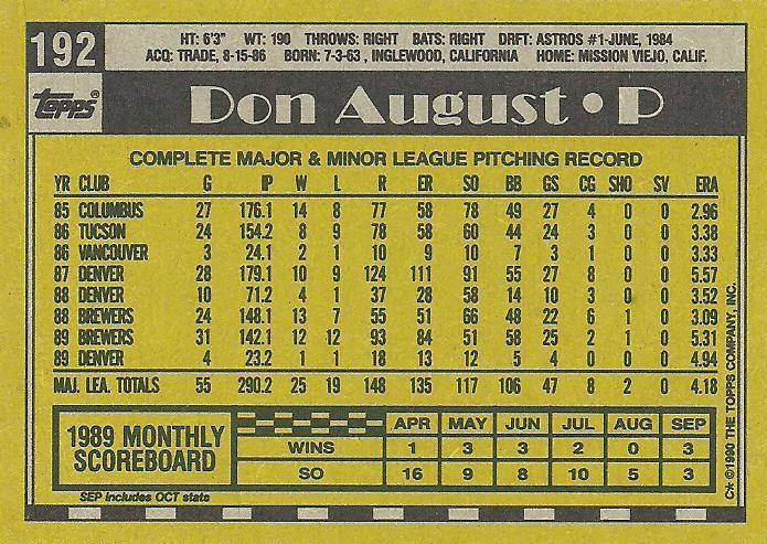 Don August  baseball card collectible - Main Image 2