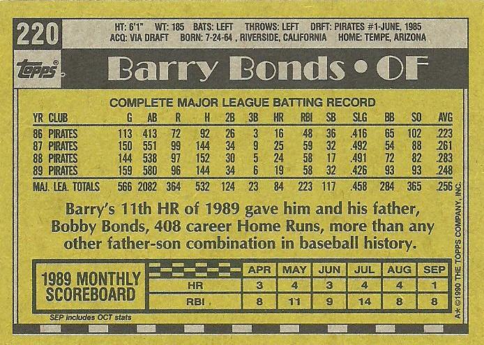 Barry Bonds  baseball card collectible - Main Image 2
