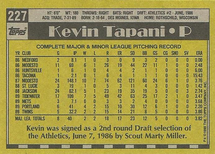 Kevin Tapani  baseball card collectible - Main Image 2