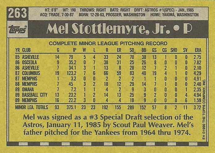 Mel Stottlemyre, Jr.  baseball card collectible - Main Image 2