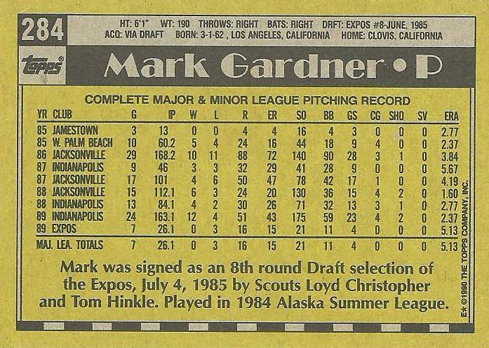 Mark Gardner  baseball card collectible - Main Image 2