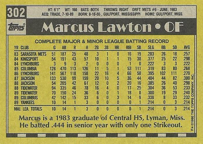 Marcus Lawton  baseball card collectible - Main Image 2