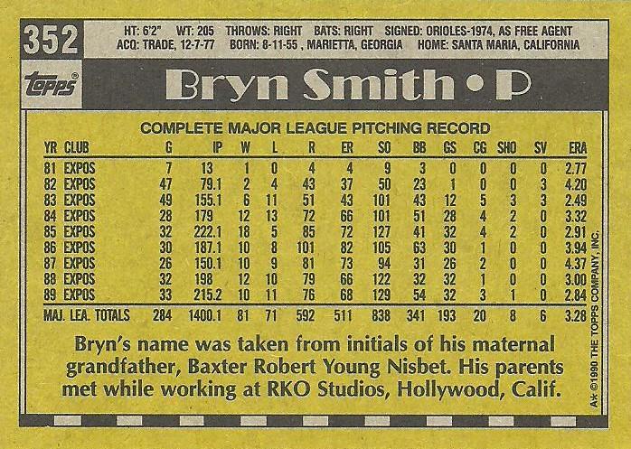 Bryn Smith  baseball card collectible - Main Image 2