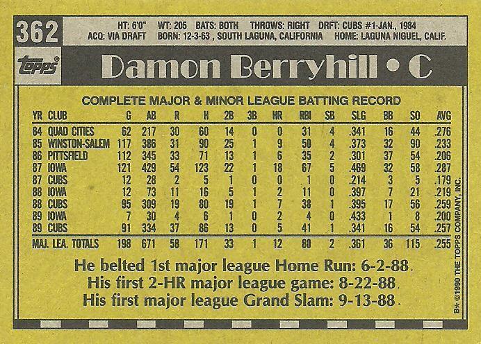 Damon Berryhill  baseball card collectible - Main Image 2
