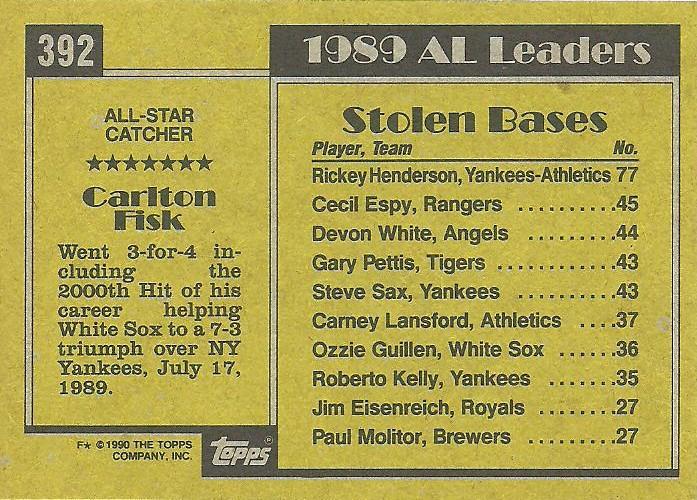 Carlton Fisk  baseball card collectible - Main Image 2