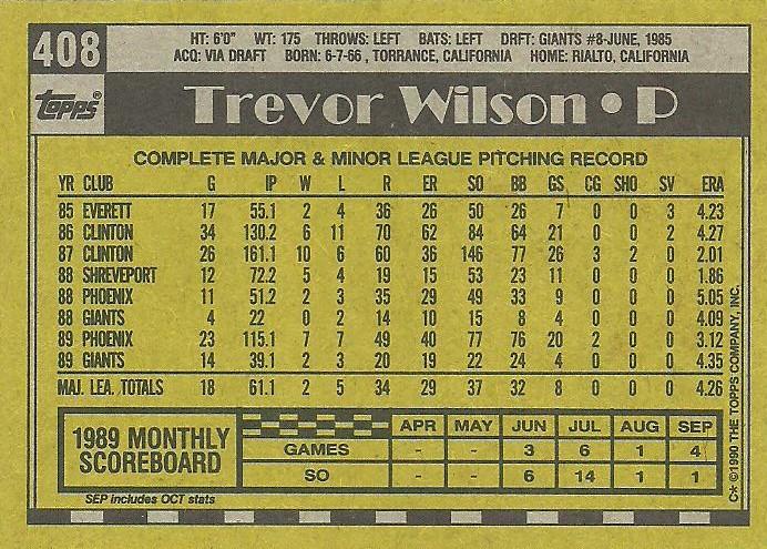 Trevor Wilson  baseball card collectible - Main Image 2
