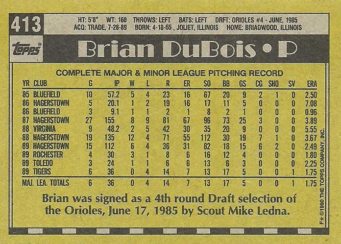 Brian DuBois  baseball card collectible - Main Image 2