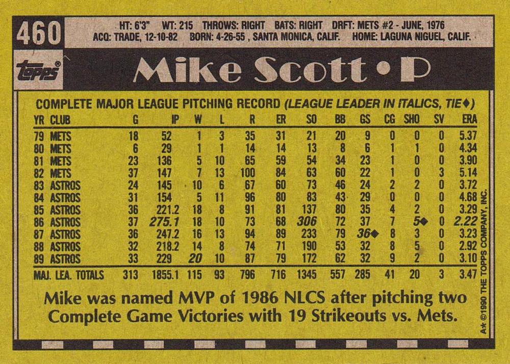 Mike Scott  baseball card collectible - Main Image 2
