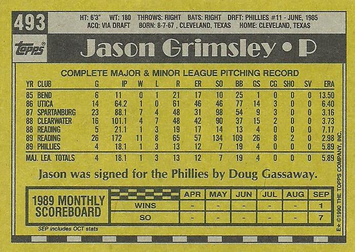 Jason Grimsley  baseball card collectible - Main Image 2
