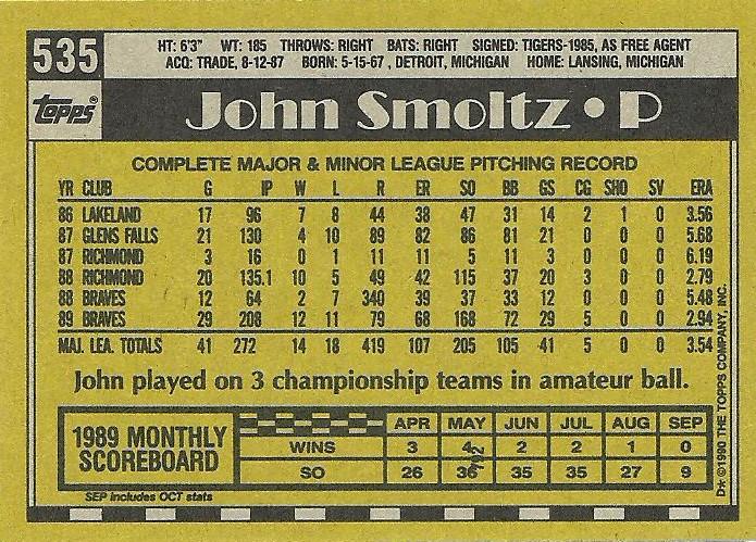 John Smoltz  baseball card collectible - Main Image 2
