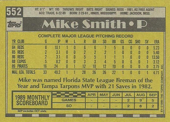 Mike Smith  baseball card collectible - Main Image 2