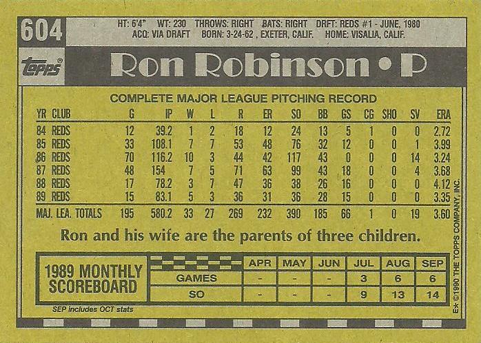 Ron Robinson  baseball card collectible - Main Image 2
