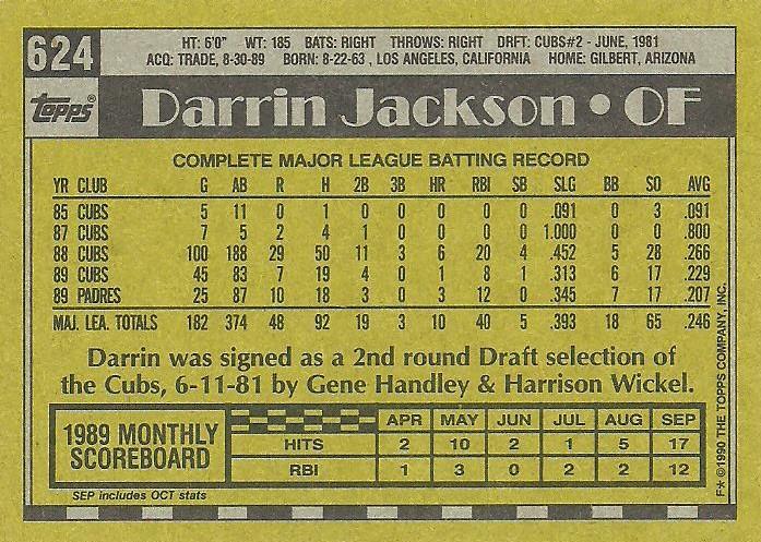 Darrin Jackson  baseball card collectible - Main Image 2
