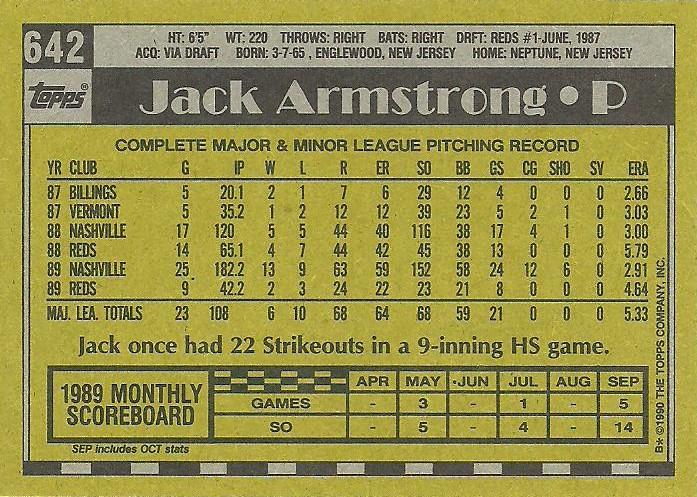 Jack Armstrong  baseball card collectible - Main Image 2