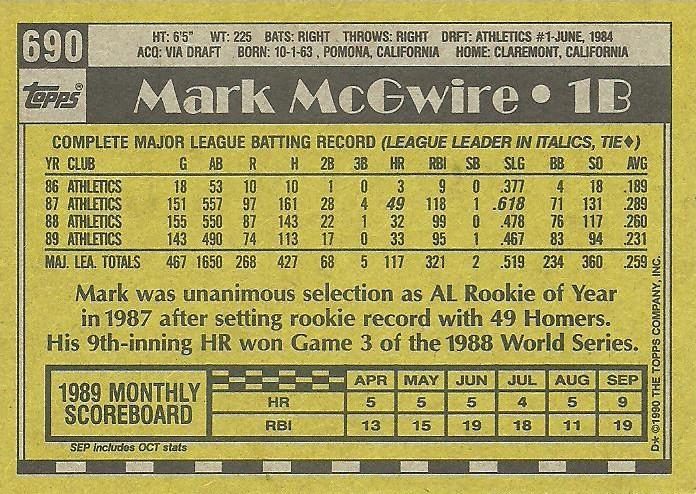 Mark McGwire  baseball card collectible - Main Image 2