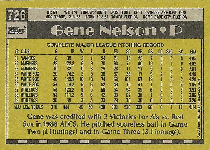 Gene Nelson  baseball card collectible - Main Image 2